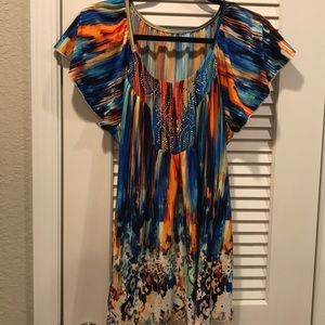 Susan Lawrence Multi colored knit blouse